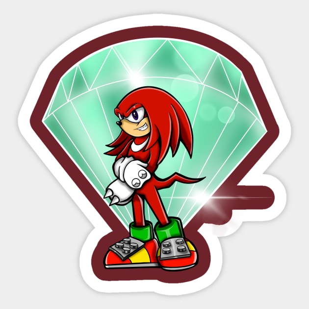 Knuckles the Echidna Sticker by MauryAraya316